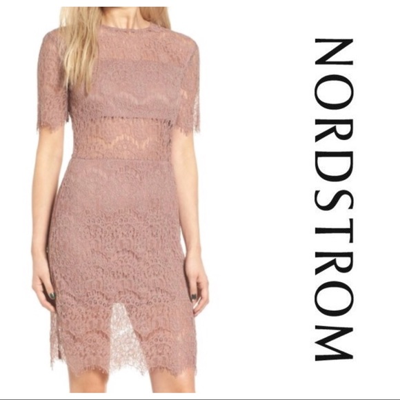 nordstrom pink lace dress